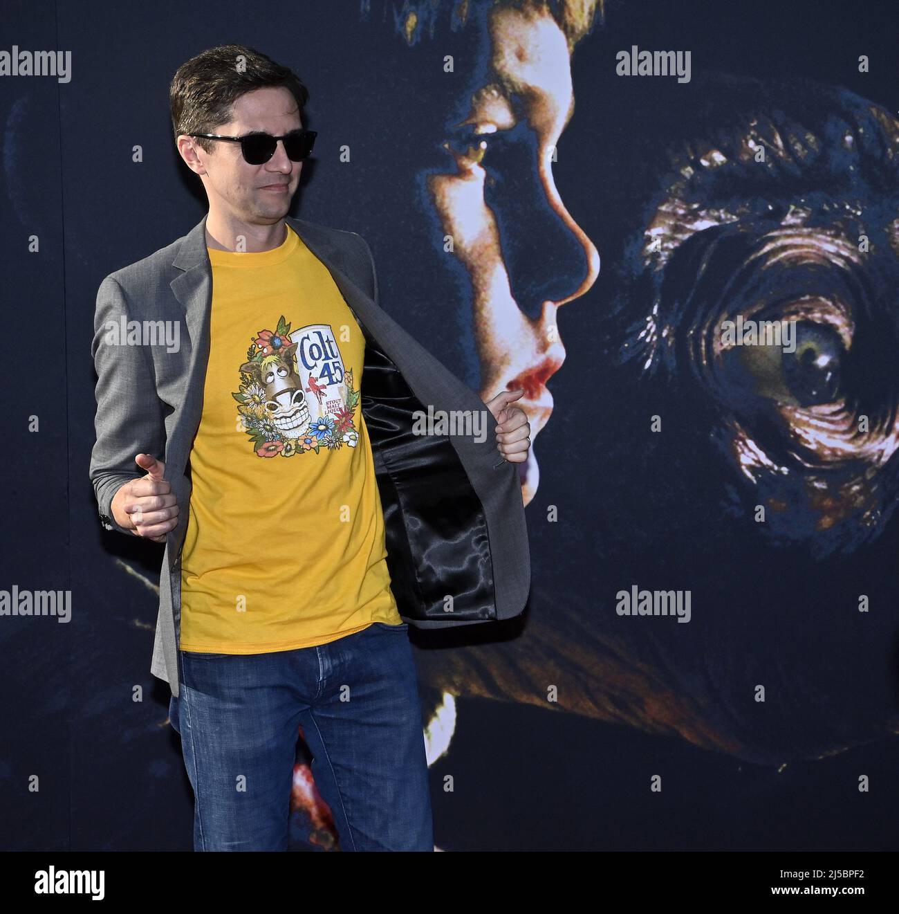Los Angeles, USA. 22nd Apr, 2022. Topher Grace attends the 40th Anniversary Screening of 'E.T. the Extra-Terrestrial' presented on the Opening Night of the 2022 TCM Classic Film Festival at the TCL Chinese Theater in the Hollywood section of Los Angeles on Thursday, April 21, 2022. Photo by Jim Ruymen/UPI Credit: UPI/Alamy Live News Stock Photo