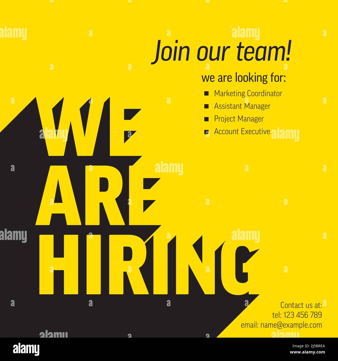 We are hiring minimalistic flyer template looking for new members of