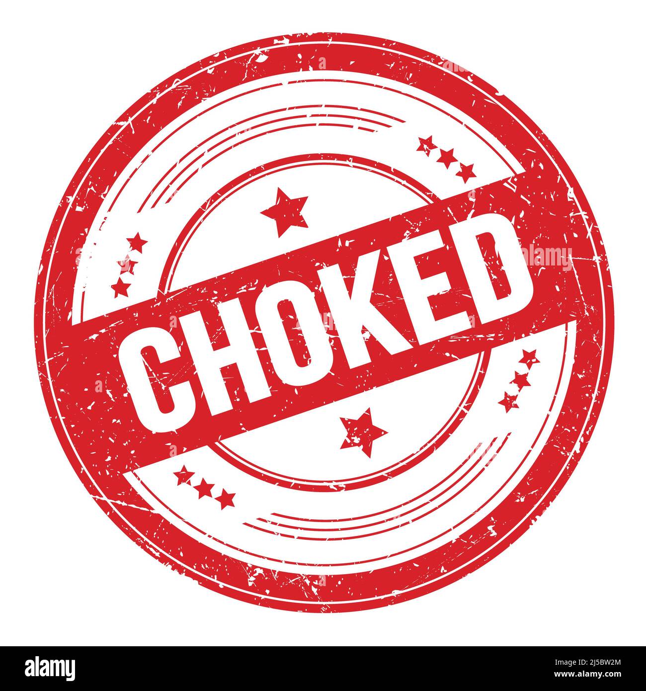 CHOKED text on red round grungy texture stamp Stock Photo Alamy