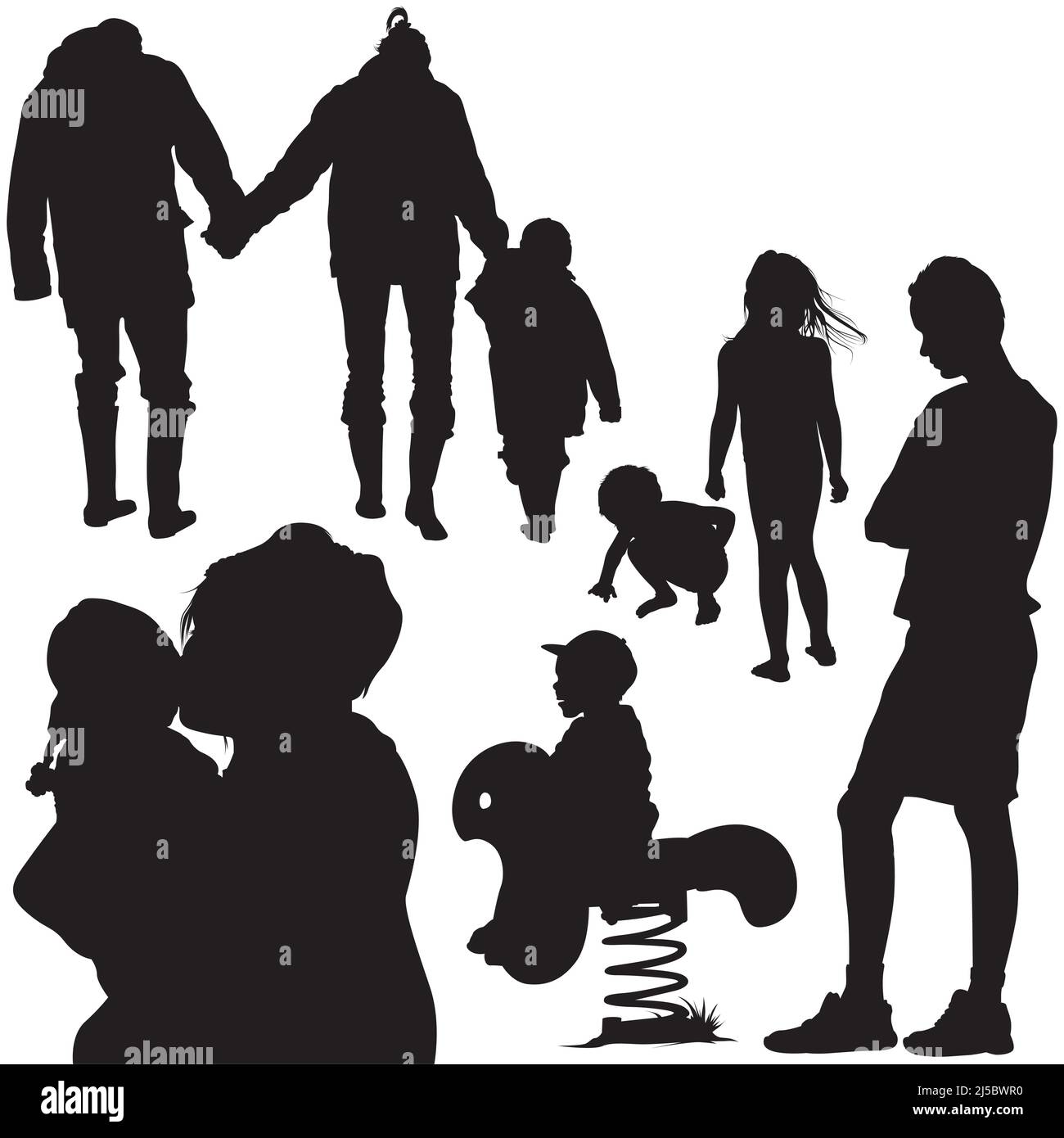 Set of Family Silhouettes Stock Vector Image & Art Alamy