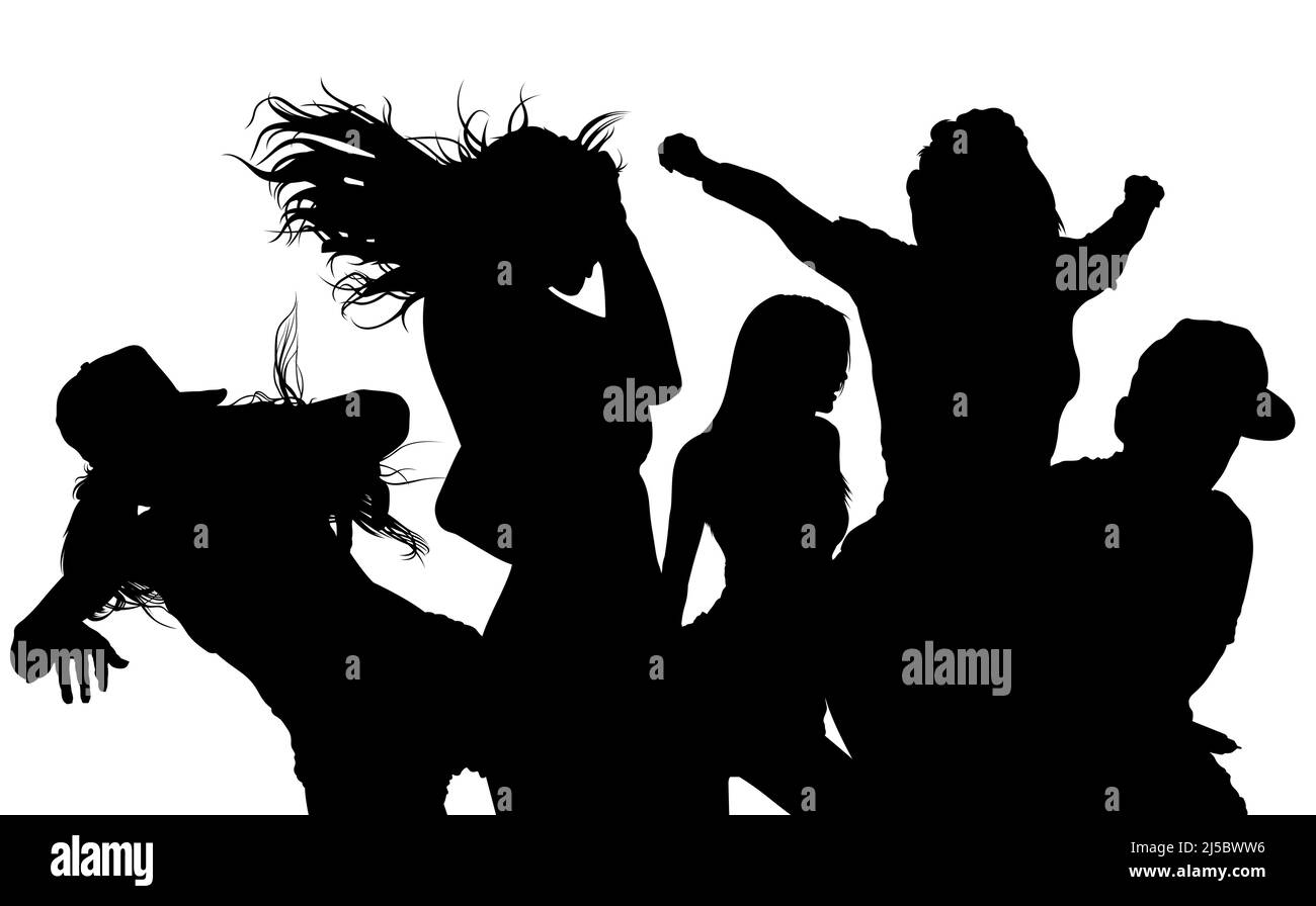 Dancing Crowd Silhouette Stock Vector Image & Art - Alamy