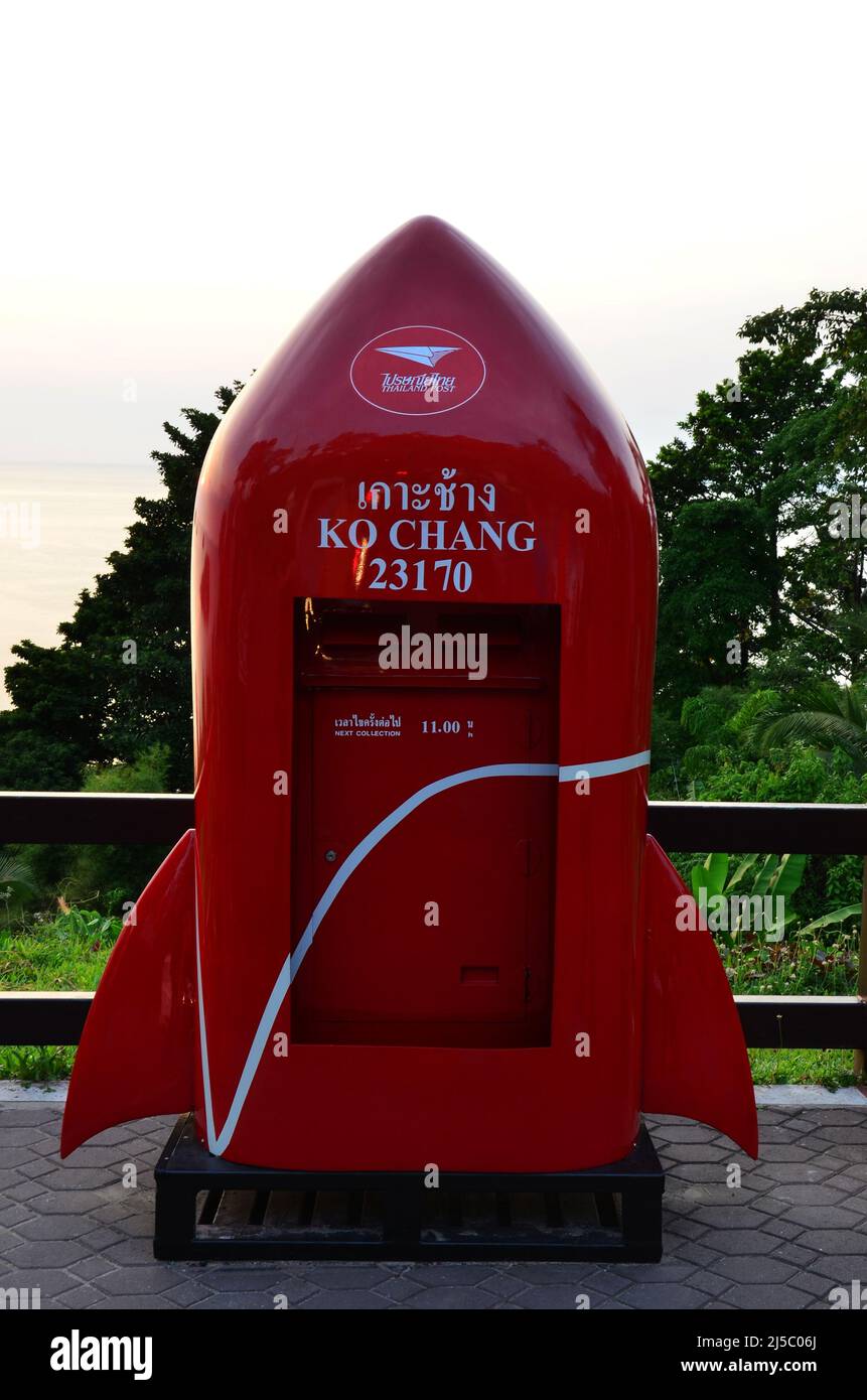 Red public post box rocket model for thai people and foreign traveler 