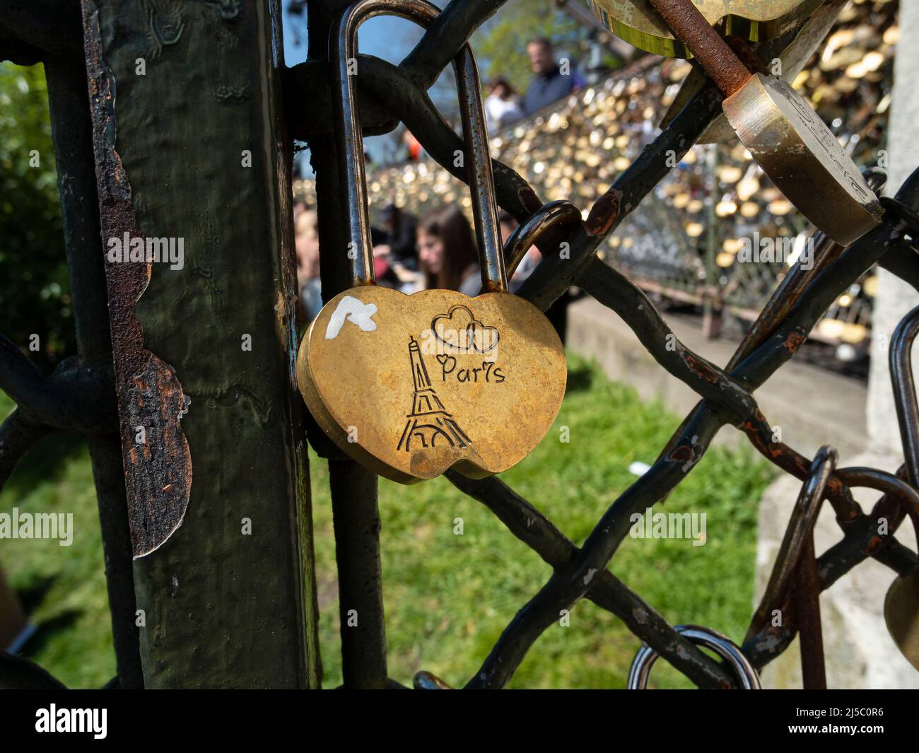 Padlocks of Love in the streets of Paris Stock Photo Alamy