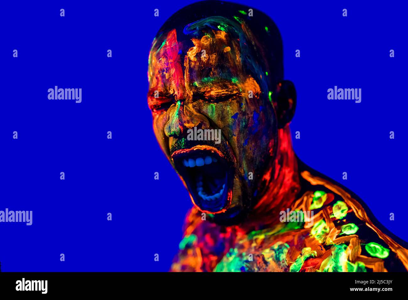 Young man in body paint hi-res stock photography and images - Alamy