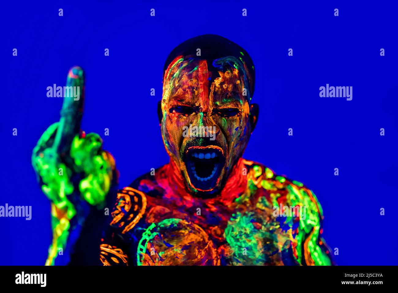 Young man in body paint hi-res stock photography and images - Alamy