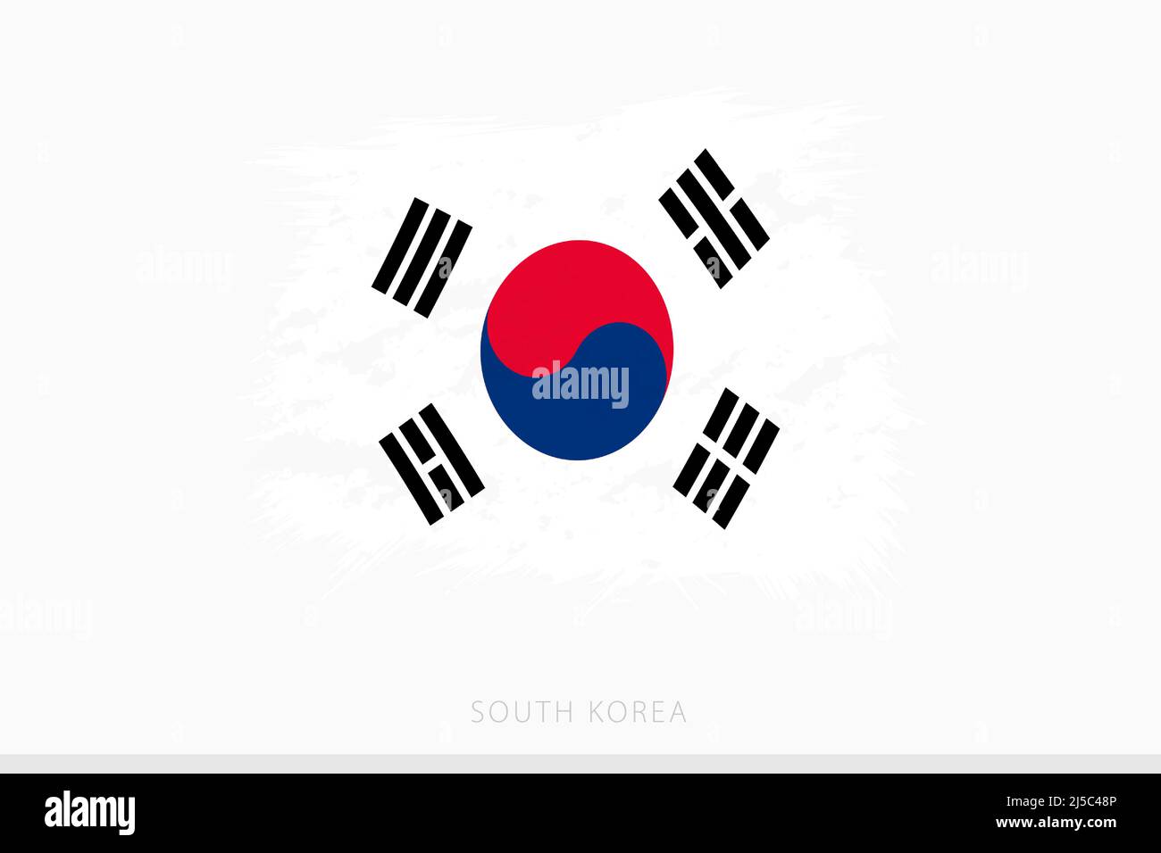 Grunge flag of South Korea, vector abstract grunge brushed flag of