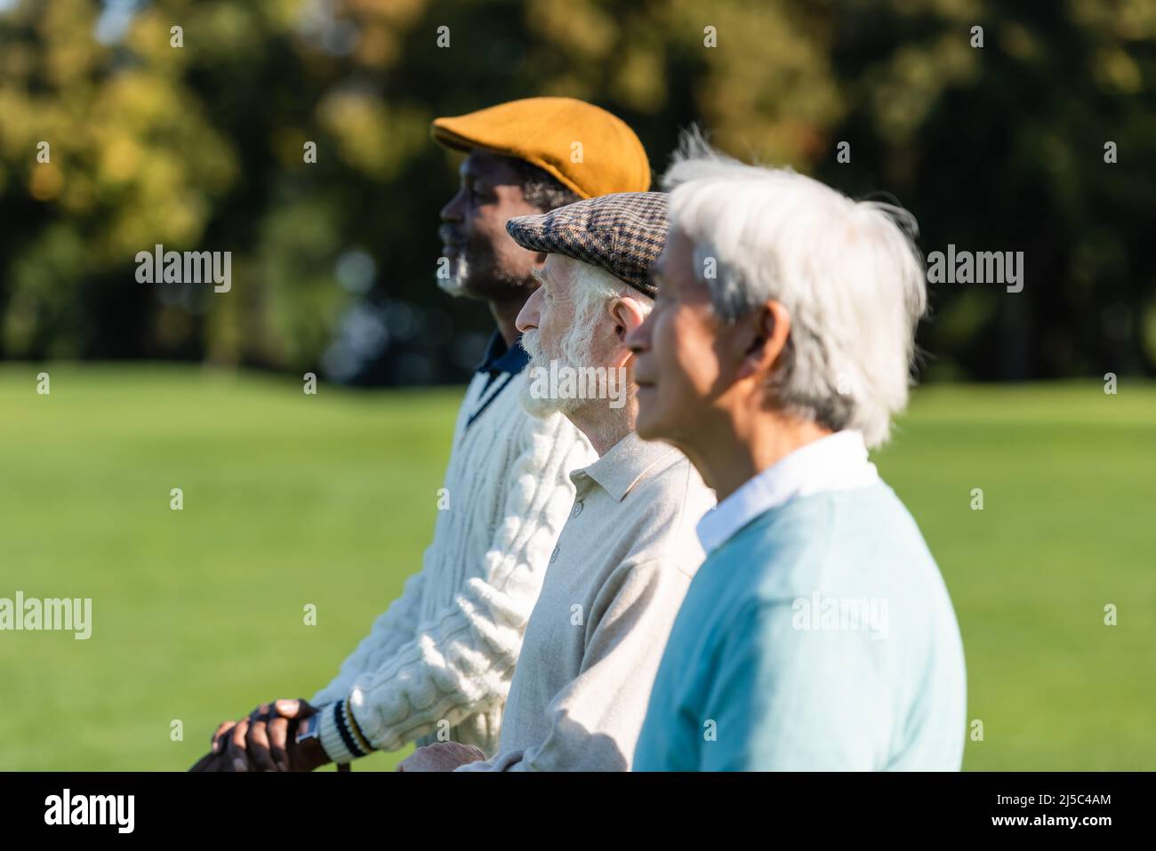 Side view senior multiethnic hi-res stock photography and images - Alamy