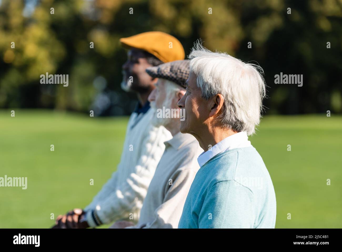 Side view senior multiethnic hi-res stock photography and images - Alamy