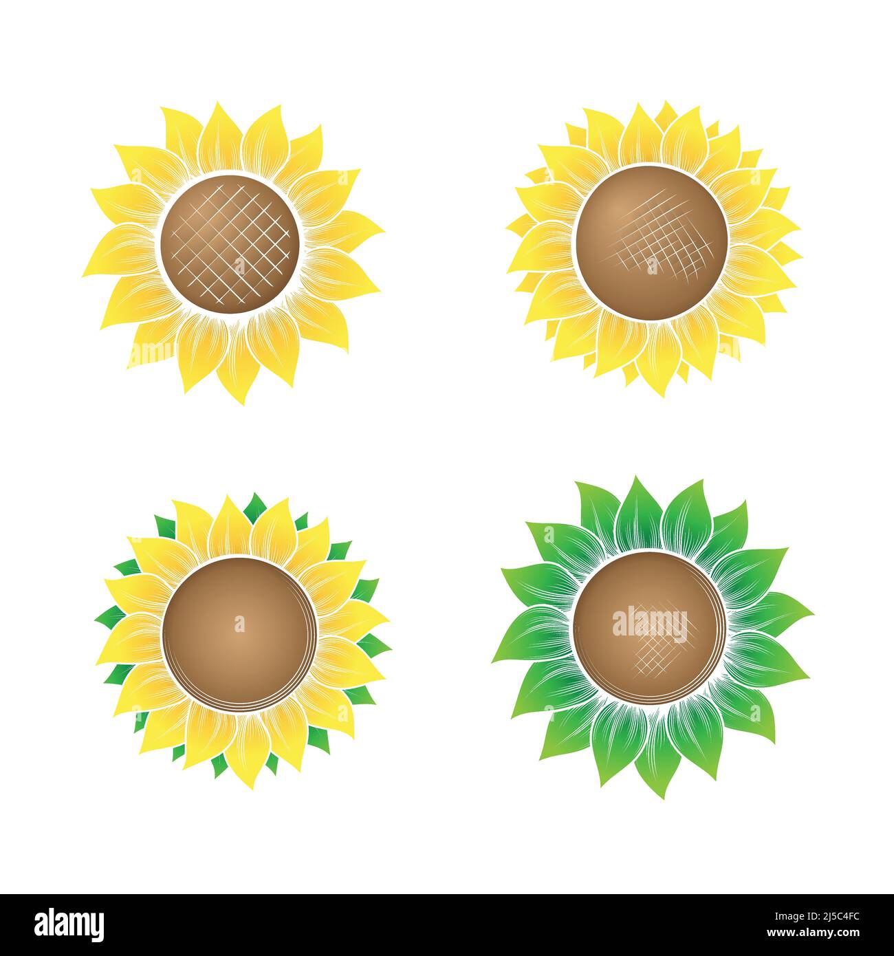 Gradient color sunflowers silhouettes set Stock Vector Image & Art Alamy