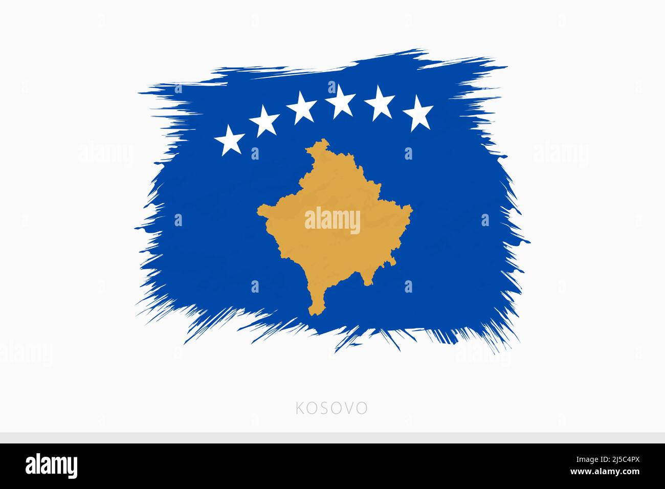 Grunge Flag Of Kosovo Vector Abstract Grunge Brushed Flag Of Kosovo On