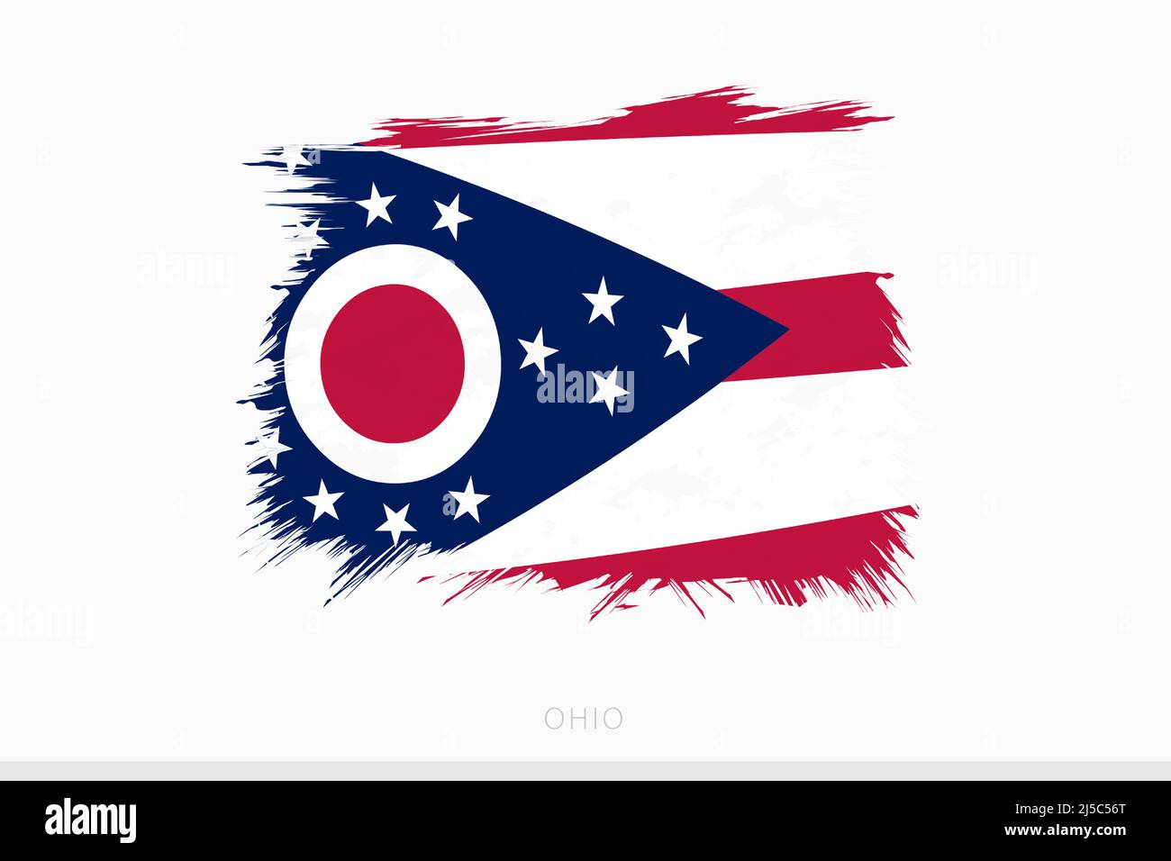 Grunge flag of Ohio, vector abstract grunge brushed flag of Ohio on ...