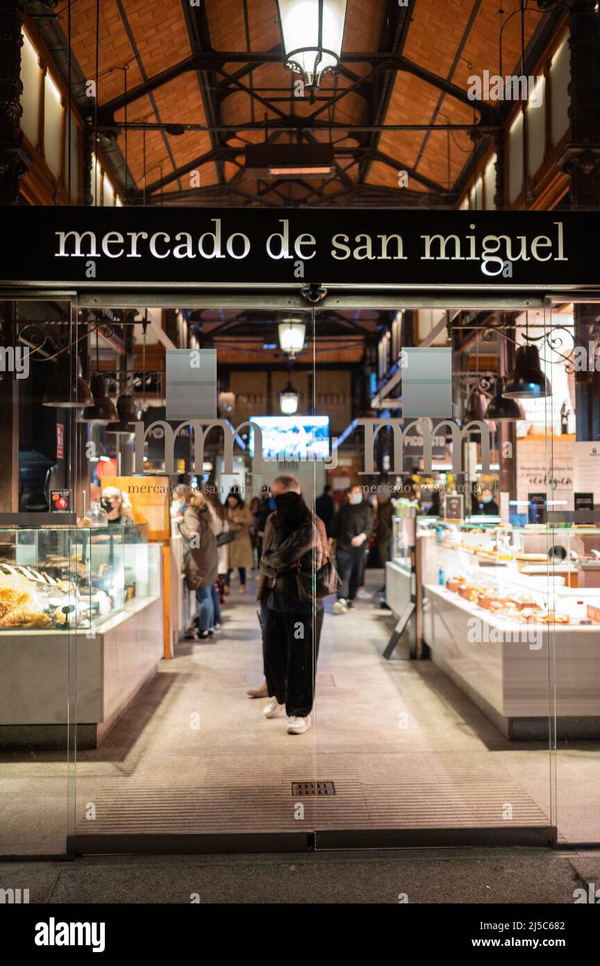Saint Michael Market (Mercado de San Miguel) in Madrid, Spain Stock Photo