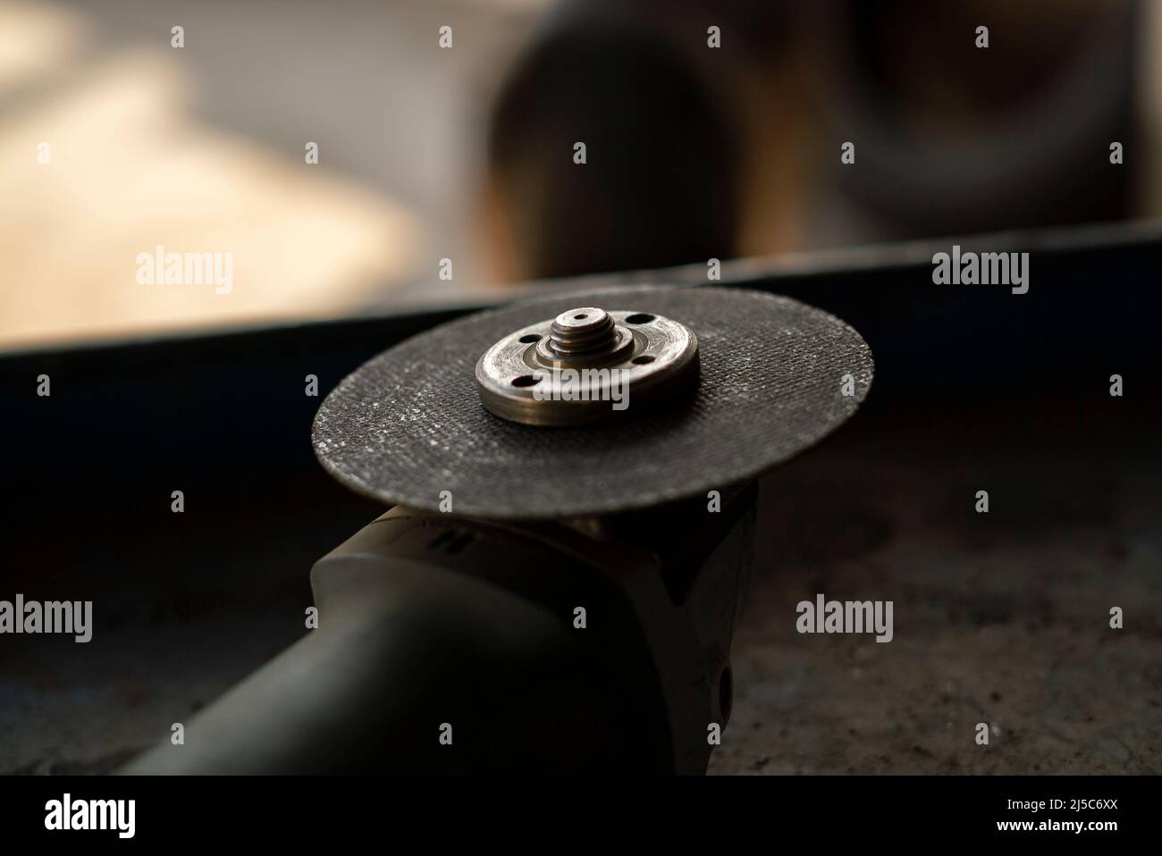 Detail of angle grinder with cutting disc in a Stock Photo Alamy