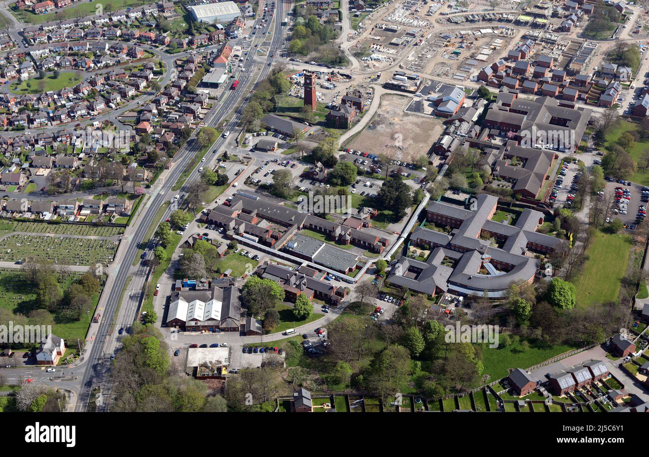 Aerial view of what remains of Seacroft Hospital, Leeds, West Yorkshire