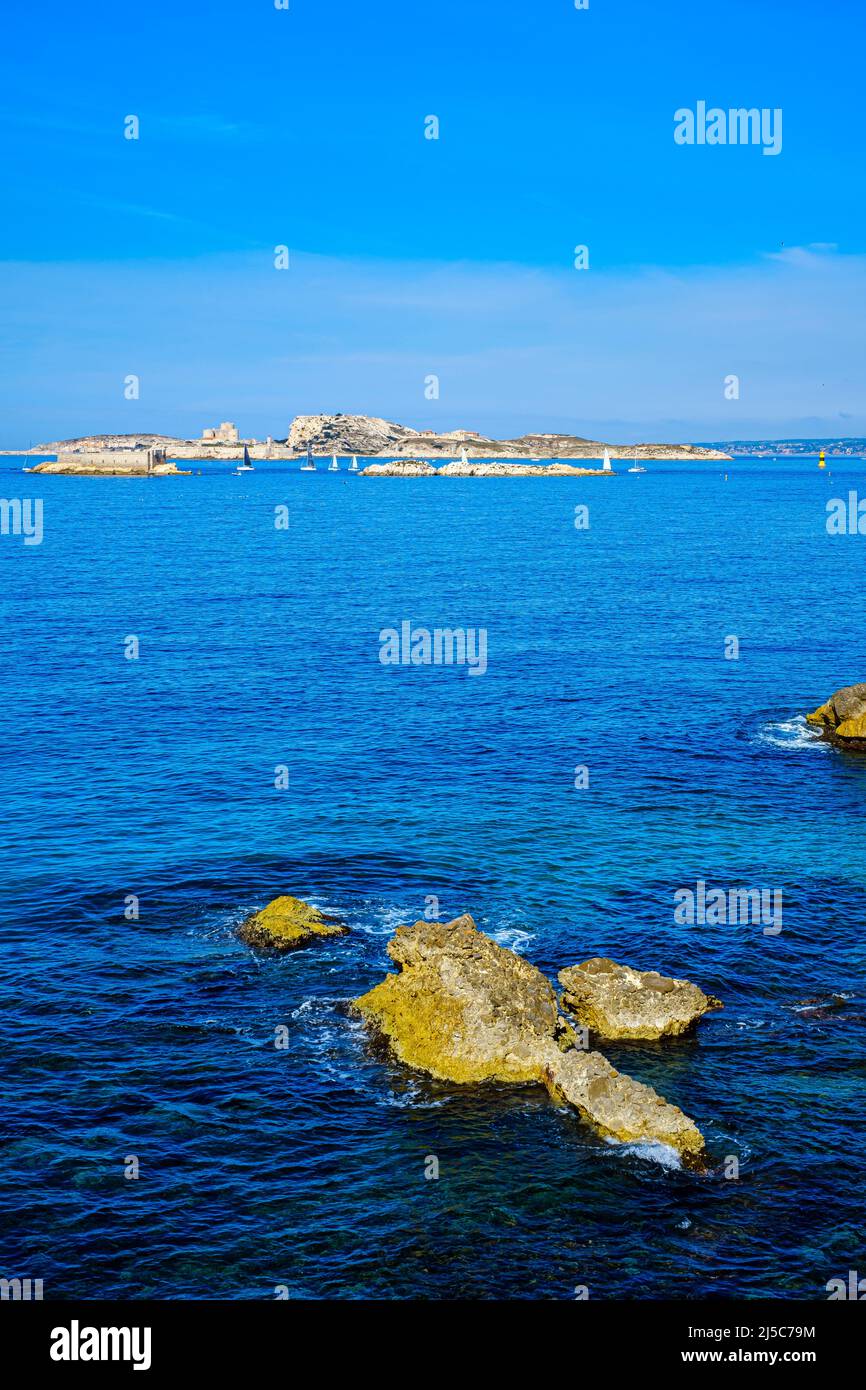 Panorama sur L'archipel du Frioul Marseille France Provence Paca 13 Stock Photo