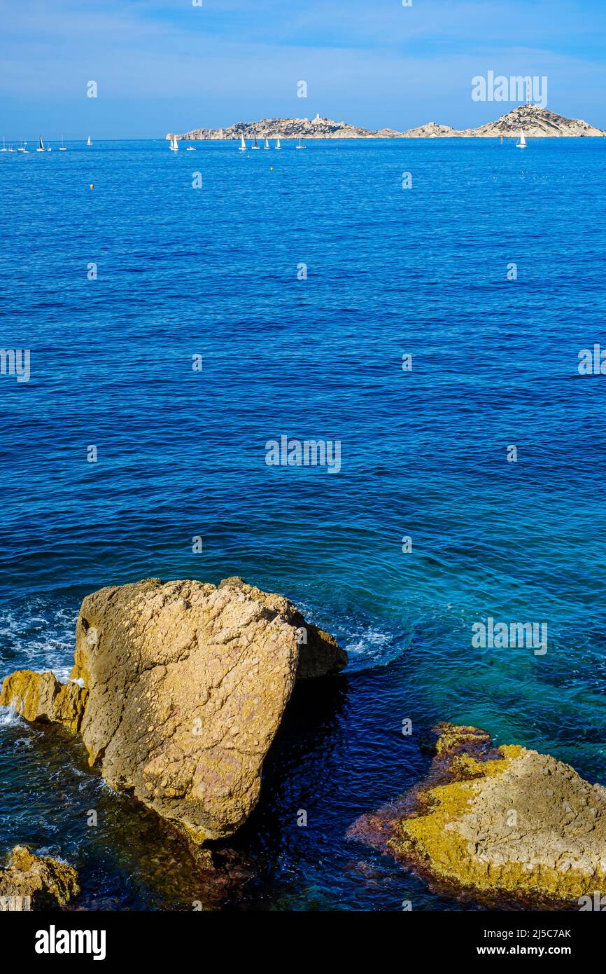 Panorama sur L'archipel du Frioul Marseille France Provence Paca 13 Stock Photo