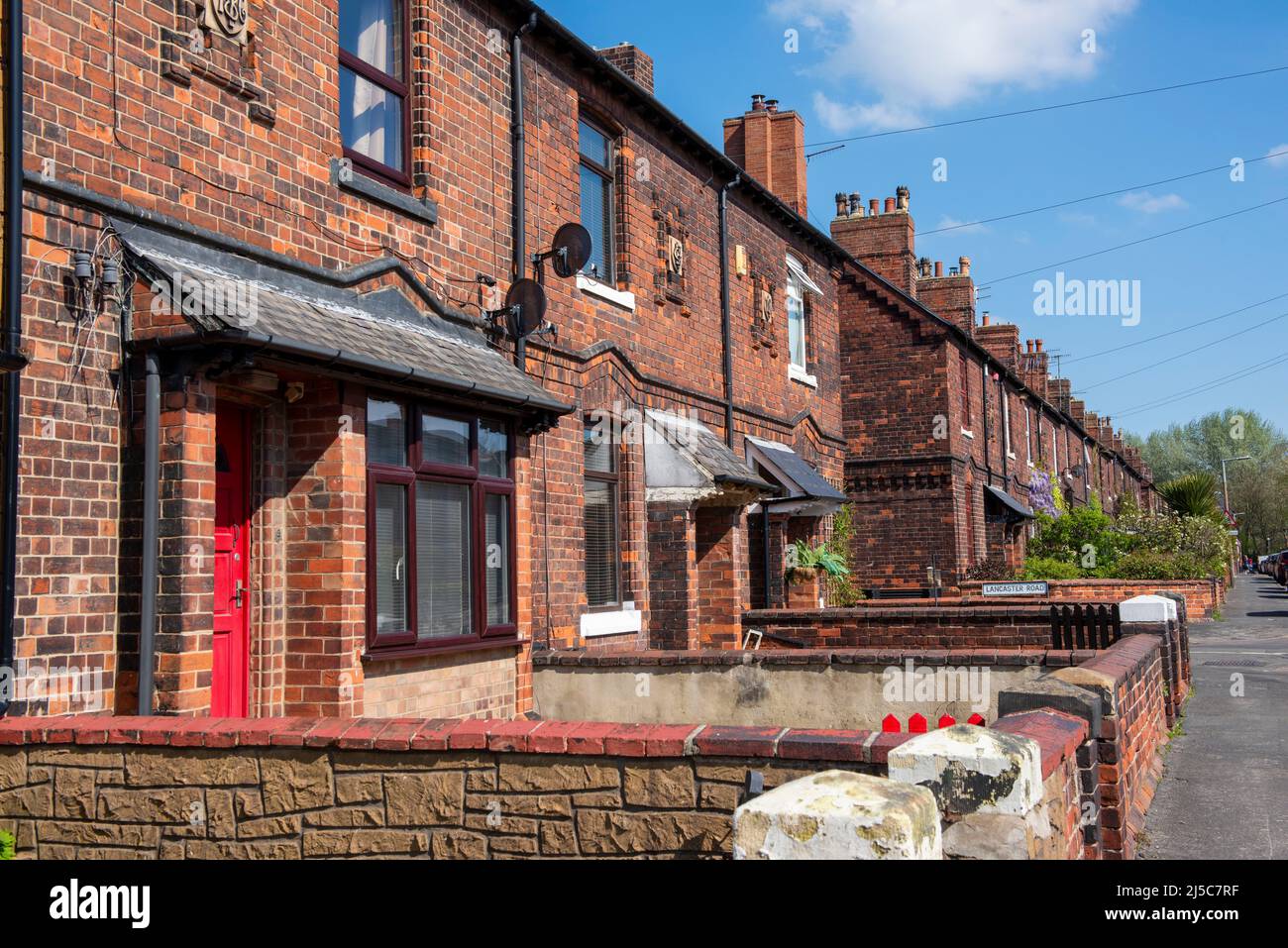 A row of terrace houses on Park Road in Bestwood, Nottingham