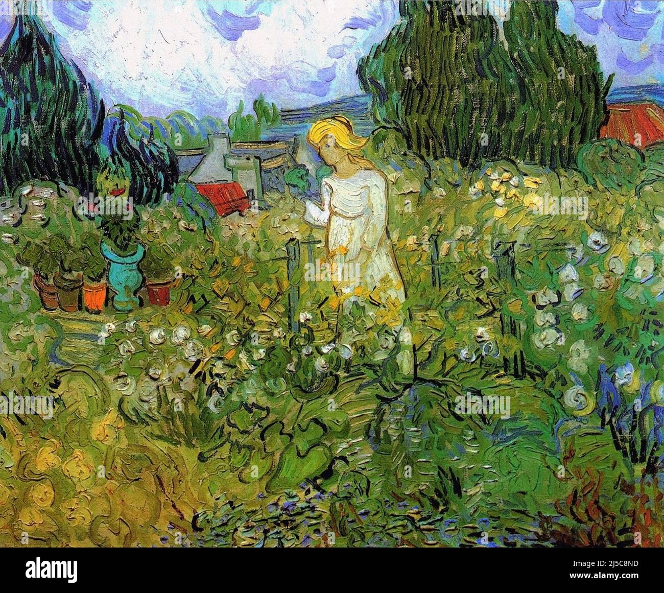 the Marguerite Gachet in Garden by Vincent Van Gogh 1890. Museum Orsay in Paris, France Stock Photo