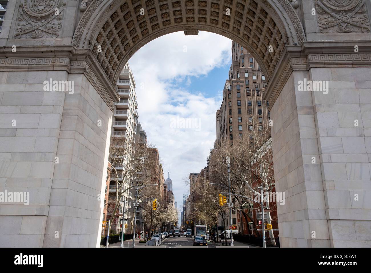 The Washington Square Arch in Washington Square Park Manhattan, New York USA Stock Photo