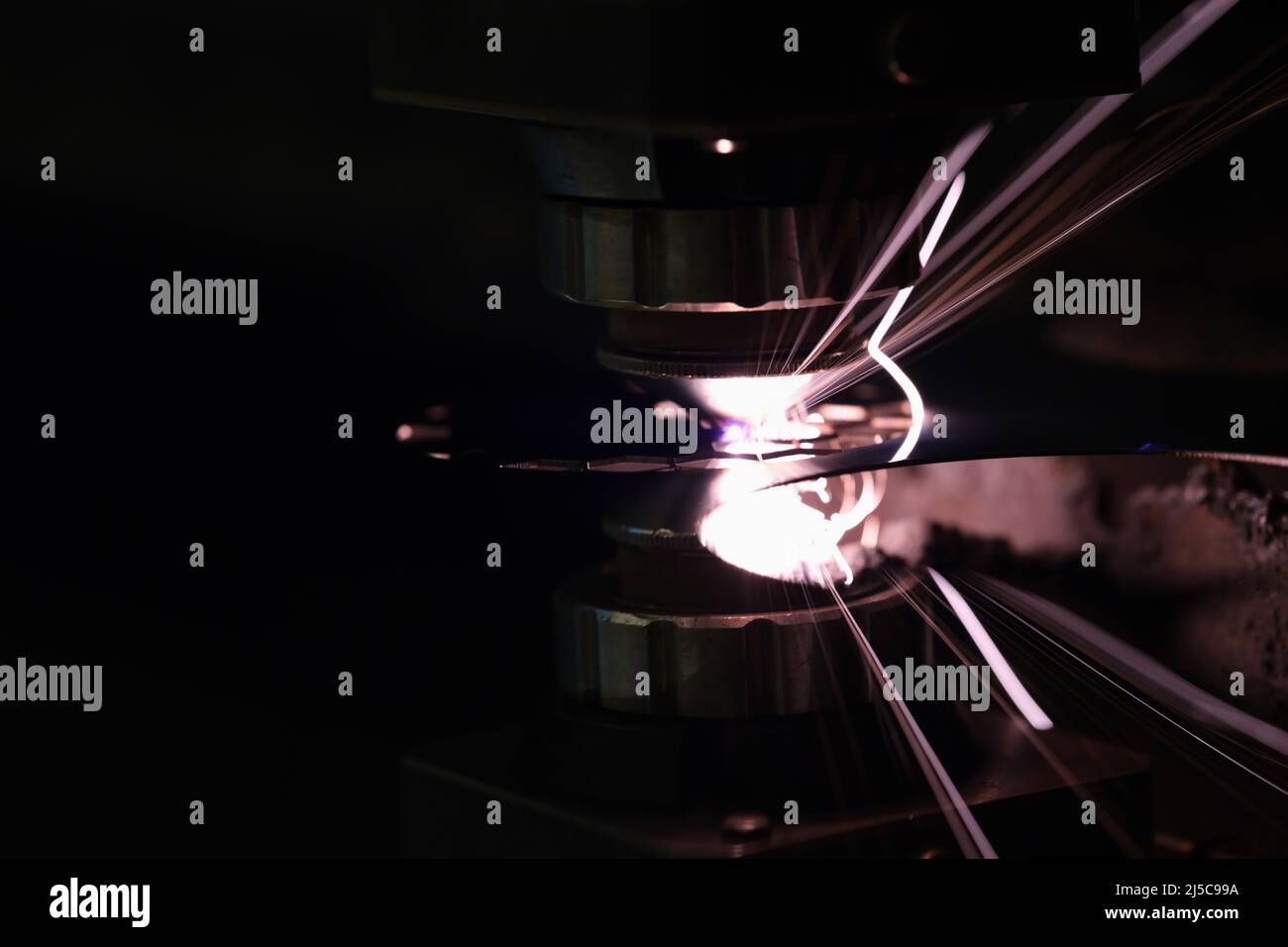 Laser cutting machine for CNC metal processing closeup Stock Photo