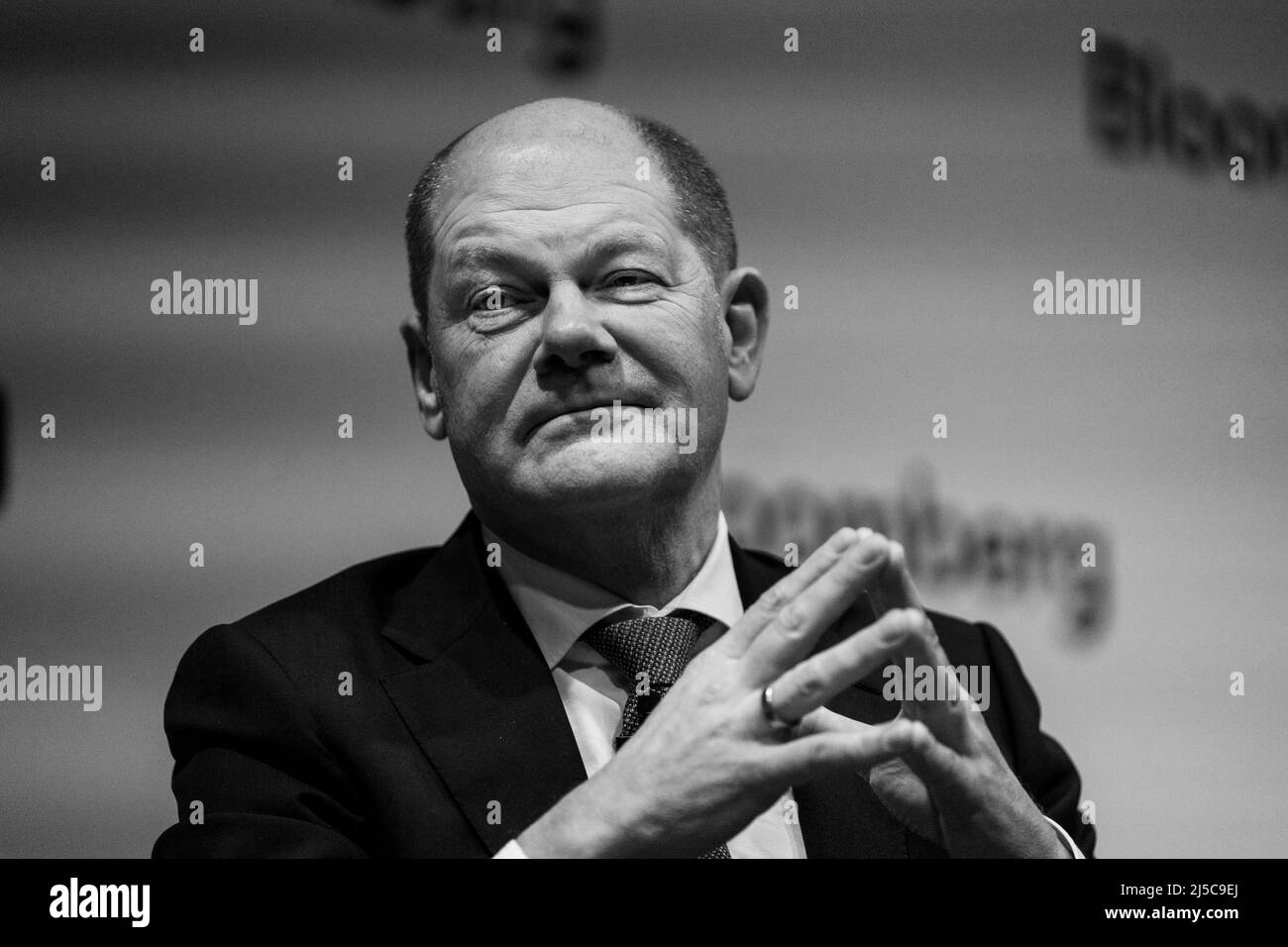 German Chancellor Olaf Scholz in London, February 2019  Photo by David Levenson/Alamy Stock Photo