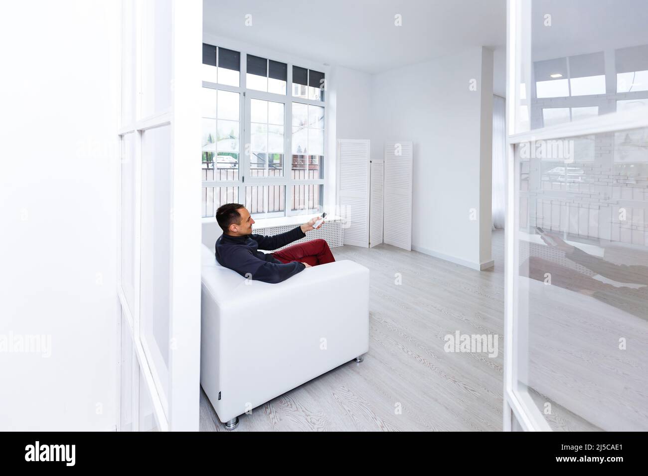 office corridor door glass partitions room business Stock Photo - Alamy