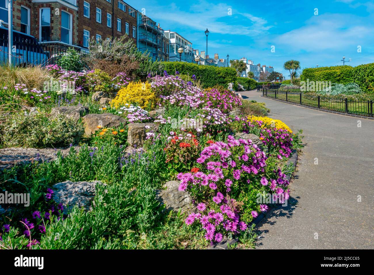 Colourful,Spring,Flower Beds,Rockery,Victoria Gardens,Seafront