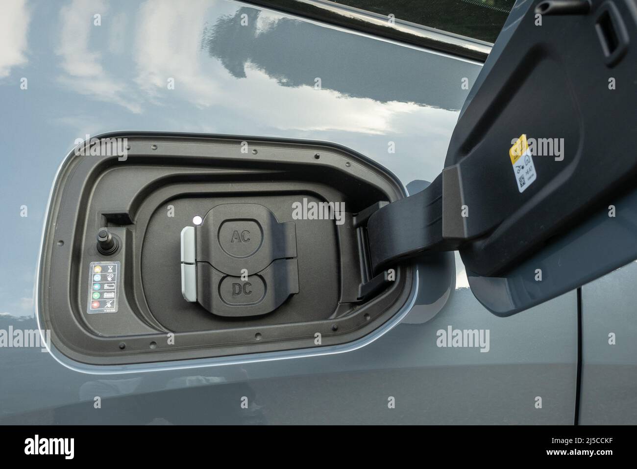 Hong Kong, China Nov 11 , 2021 : BMW iX40 2022 Charge Port Nov 11 2021 in Hong Kong. Stock Photo