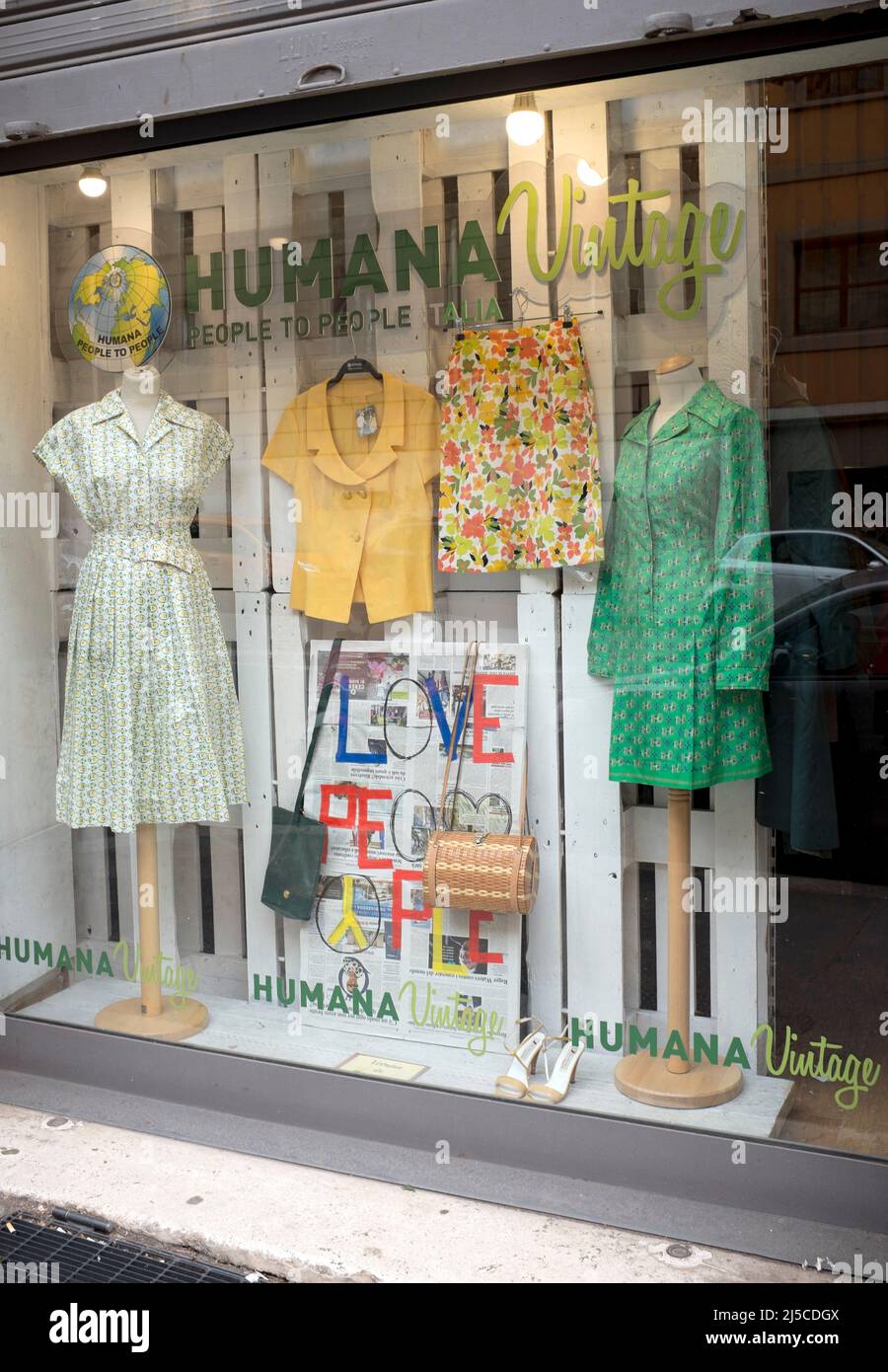 Humana Vintage Clothing Shop Via Cavour Rome Italy Stock Photo - Alamy