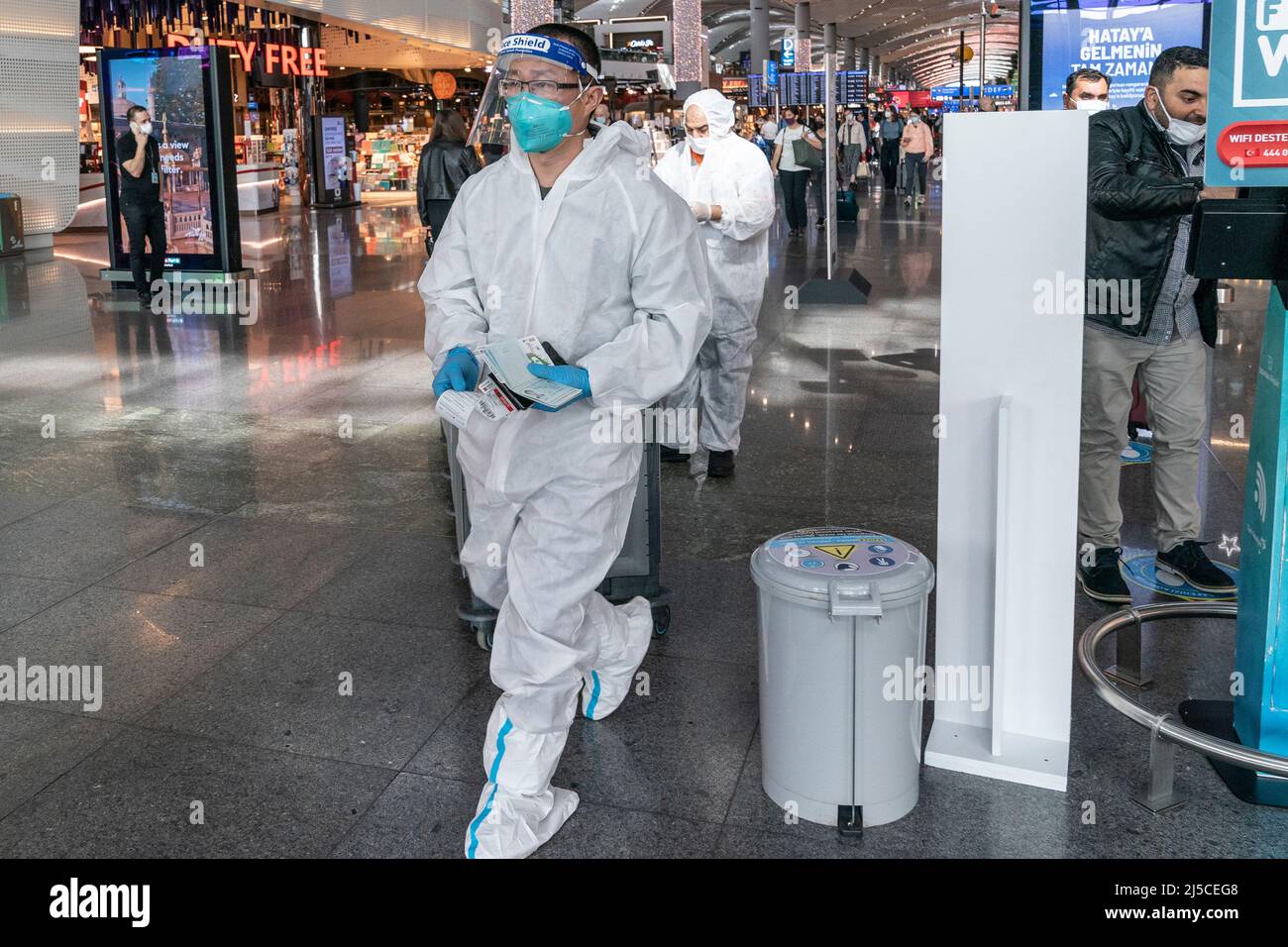 Istanbul, Turkey April 21,2022 Chinese people traveling to Africa