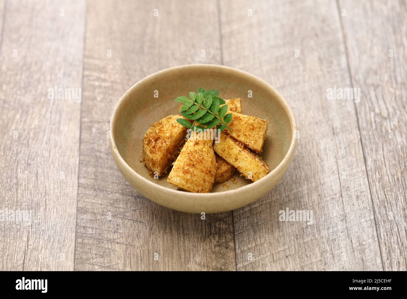 Takenoko No Tosani (stir-fried boiled bamboo shoots and dried bonito flakes), Japanese cuisine Stock Photo