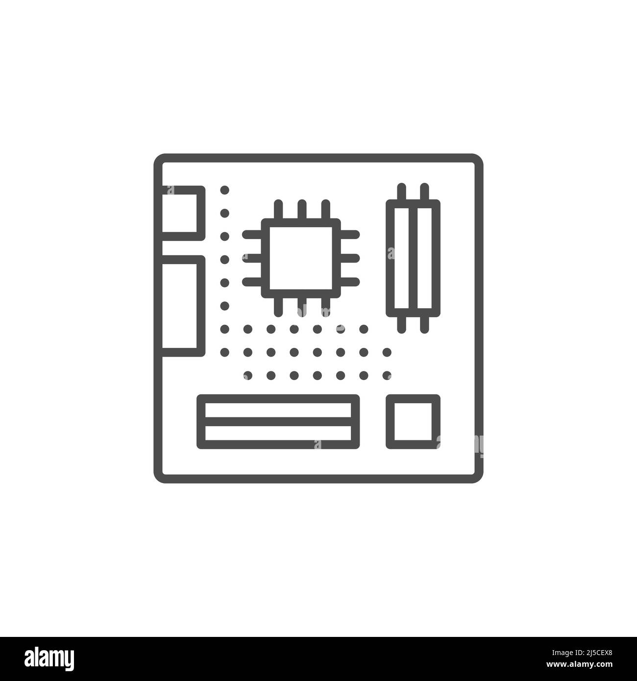 Computer hardware, motherboard icon. Line, glyph and filled outline colorful version, motherboard slot outline and filled vector sign. Symbol, logo il Stock Vector