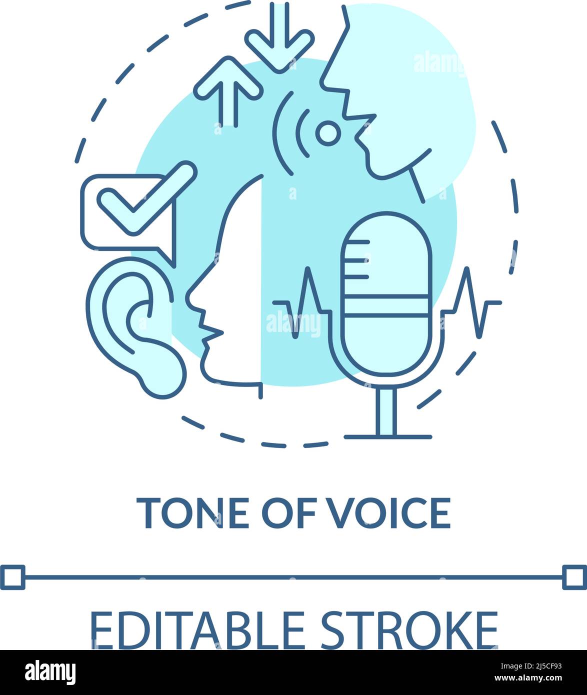 Tone of voice turquoise concept icon Stock Vector