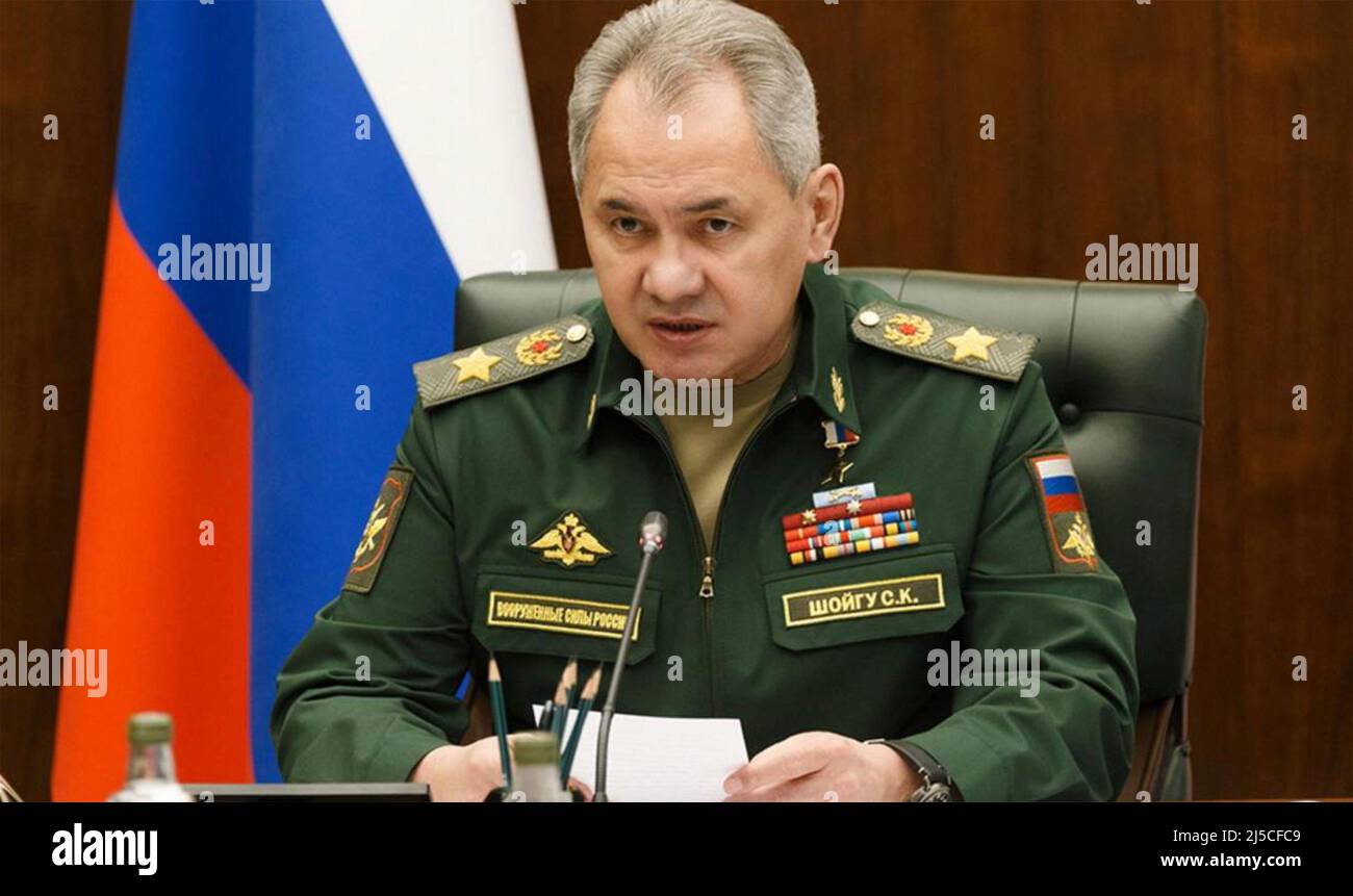 SERGEI SHOIGU Russian politician and Minister of Defence r inMarch 2022 Stock Photo