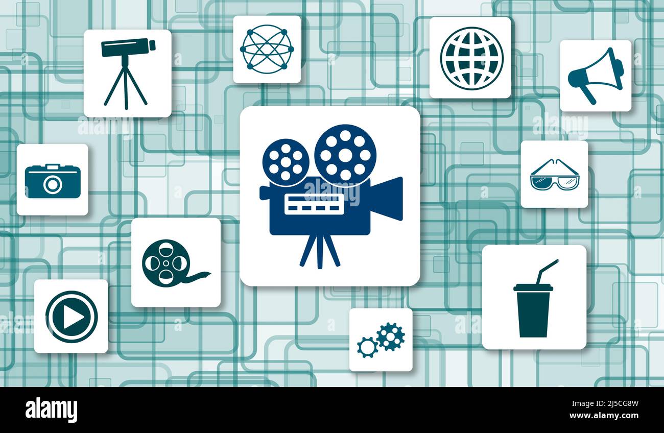 Film on screen icons hi-res stock photography and images - Alamy
