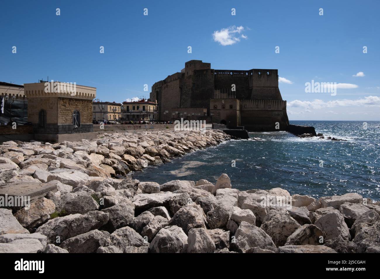 Old medieval castle in Naples, Italy Stock Photo