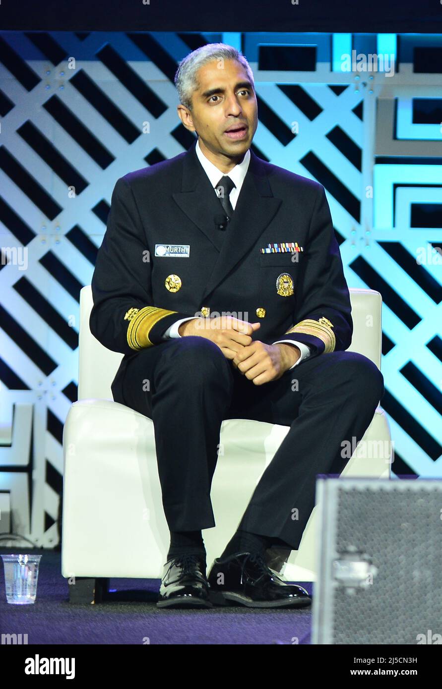 MIAMI BEACH, FL - APRIL 19: Dr. Vivek H. Murthy, U.S. Surgeon General attends eMerge Americas 2022 at the Miami Beach Convention Center on April 19, 2022 in Miami Beach, Florida.  Credit: MPI10 / MediaPunch Stock Photo