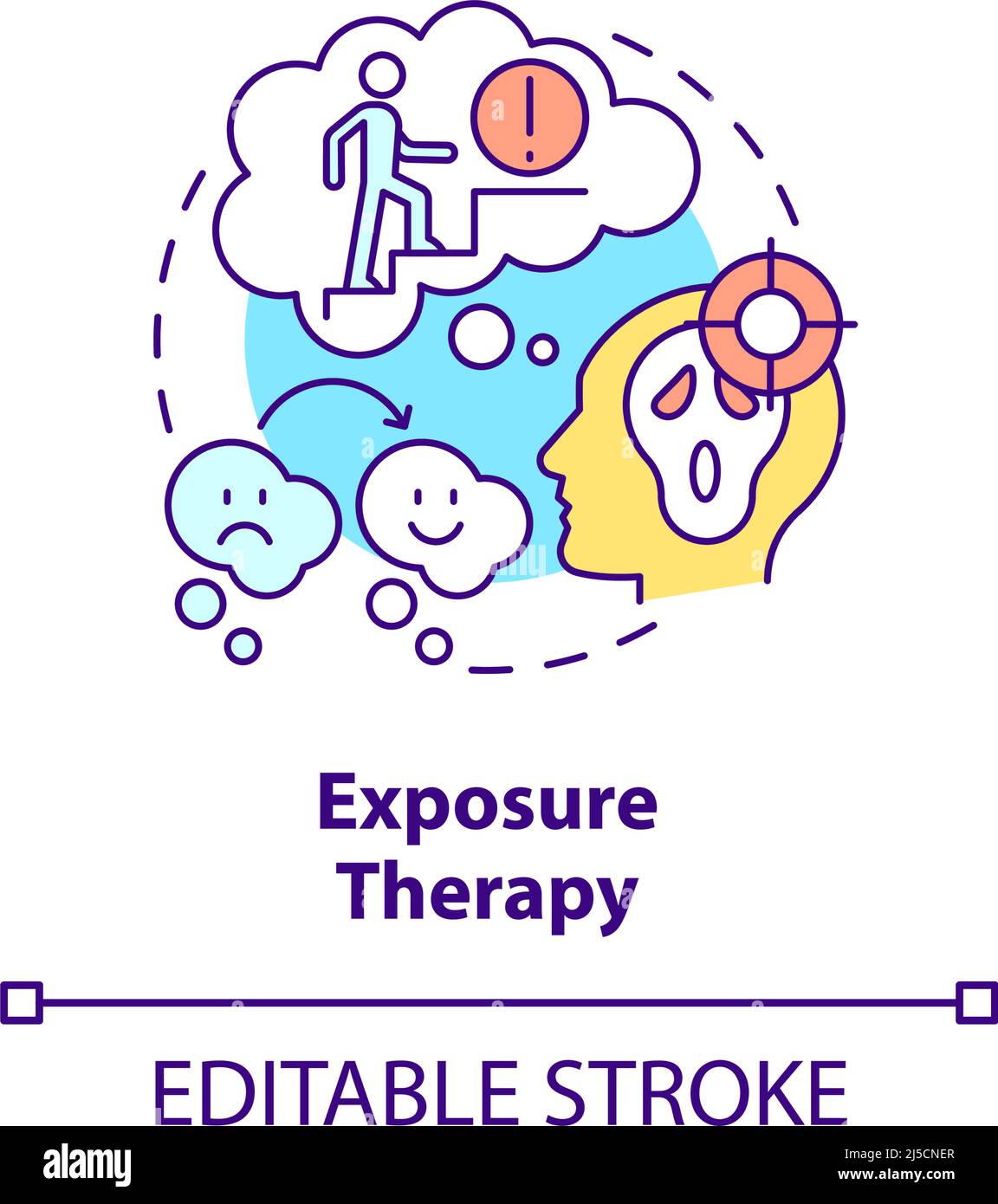 Exposure therapy concept icon Stock Vector