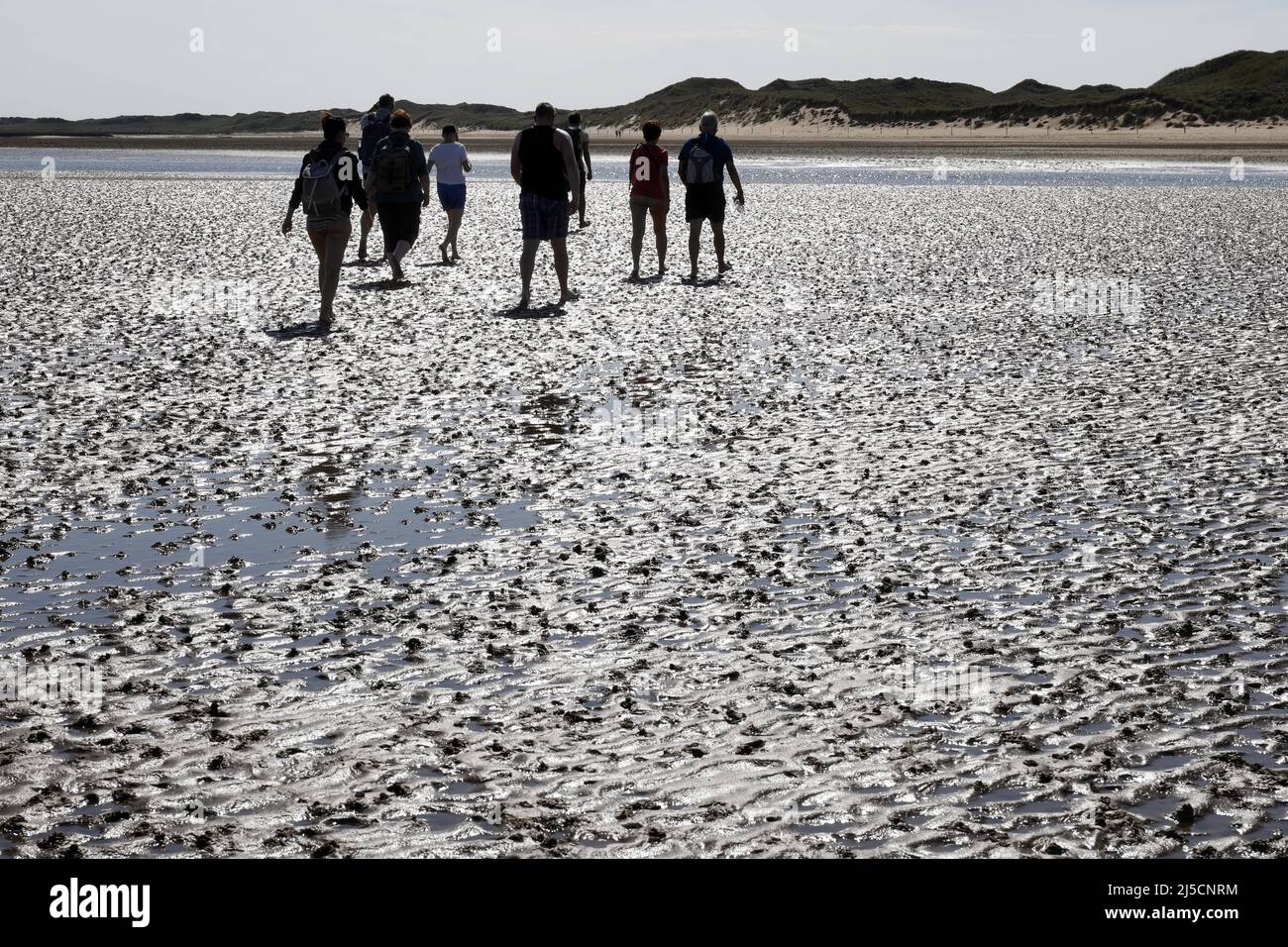 Norddorf, DEU, 16.06.2020 - Mudflat walk on the island of Amrum. In Schleswig-Holstein, numerous relaxations in the corona crisis have come into force. After the end of the lockdown, vacationers are allowed to travel to the North Frisian islands again. [automated translation] Stock Photo