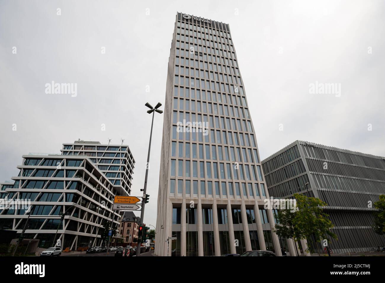 10.06.2019, Berlin, Germany, Europe - high-rise building with the headquarters of Total Deutschland GmbH in Europacity in the Moabit district of Mitte. Opposite on the other side of the street is the new building of the 50Hertz Transmission GmbH company headquarters. [automated translation] Stock Photo