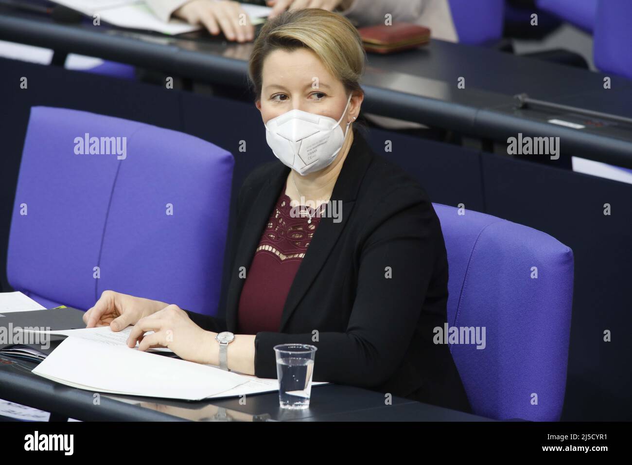 Berlin, DEU, 27.01.2021 - Family Minister Franziska Giffey with FFP2 mask in the German Bundestag. [automated translation] Stock Photo