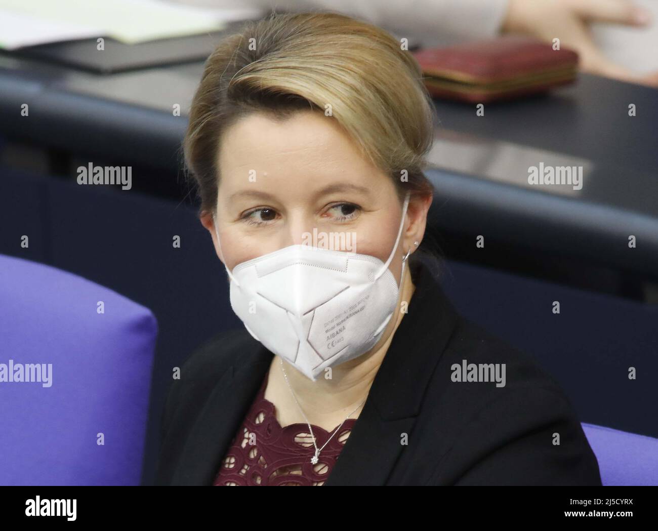 Berlin, DEU, 27.01.2021 - Family Minister Franziska Giffey with FFP2 mask in the German Bundestag. [automated translation] Stock Photo