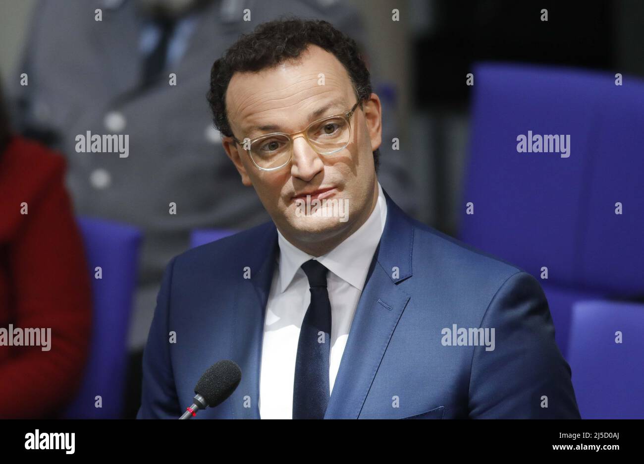 Berlin, DEU, Feb. 24, 2021 - At the beginning of the plenary session, German Health Minister Jens Spahn, CDU, takes questions from members of parliament in the one-hour government questioning. [automated translation] Stock Photo