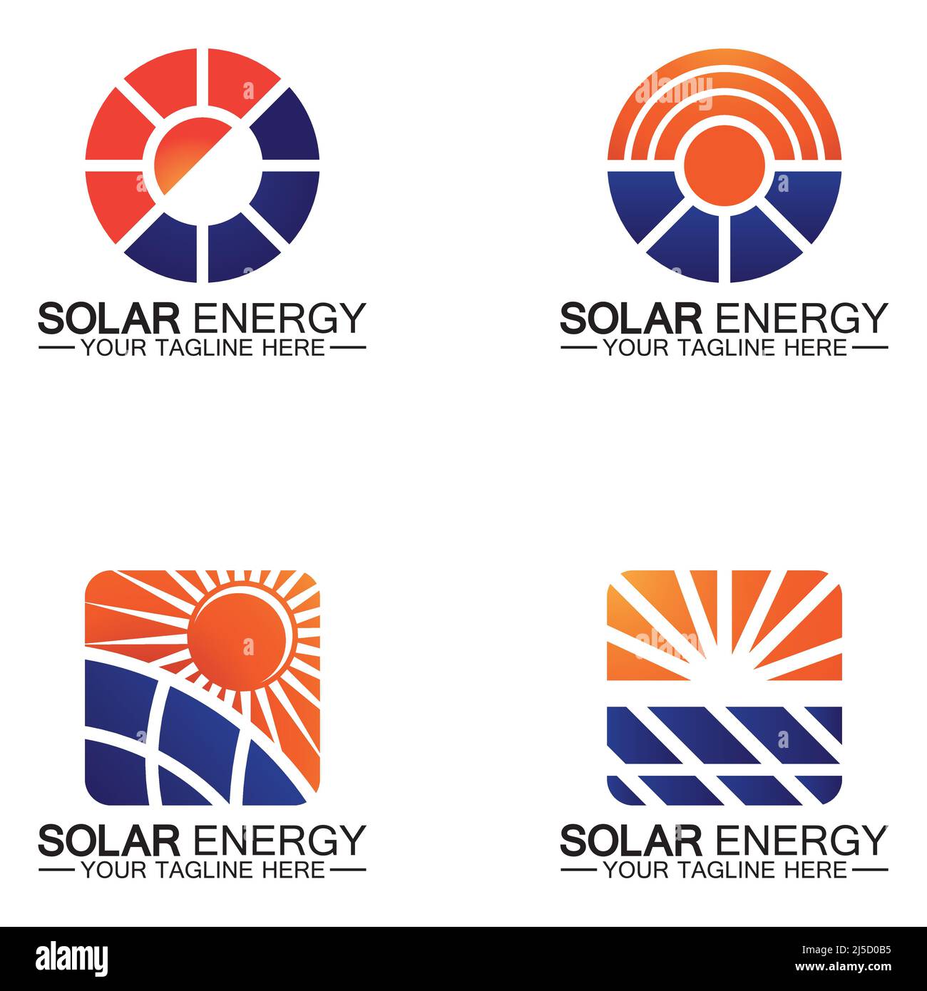 Solar Energy Logo Design Vector Template Stock Vector