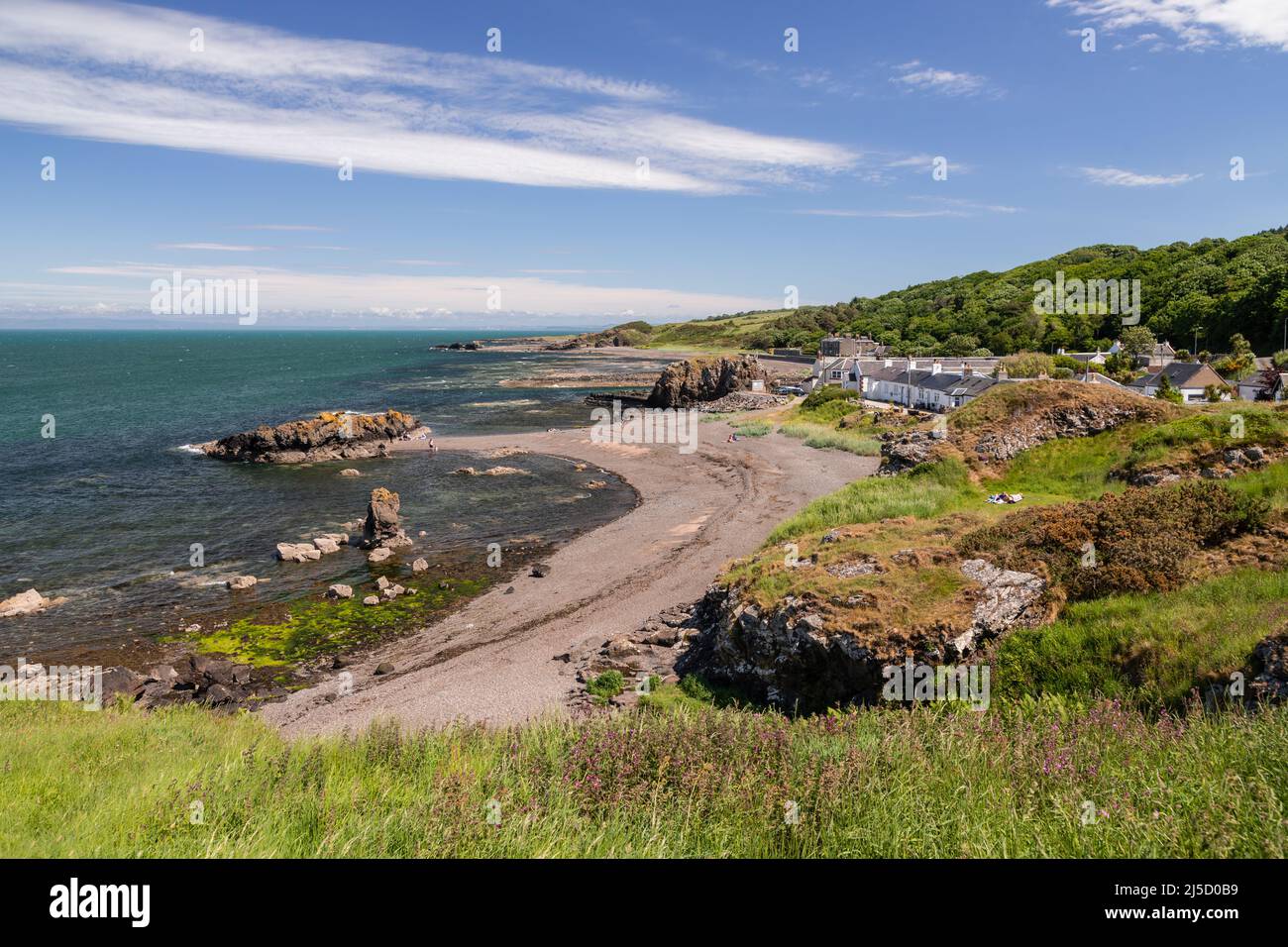Fishing village of Dunure on the Ayrshire coast of Scotland Stock Photo