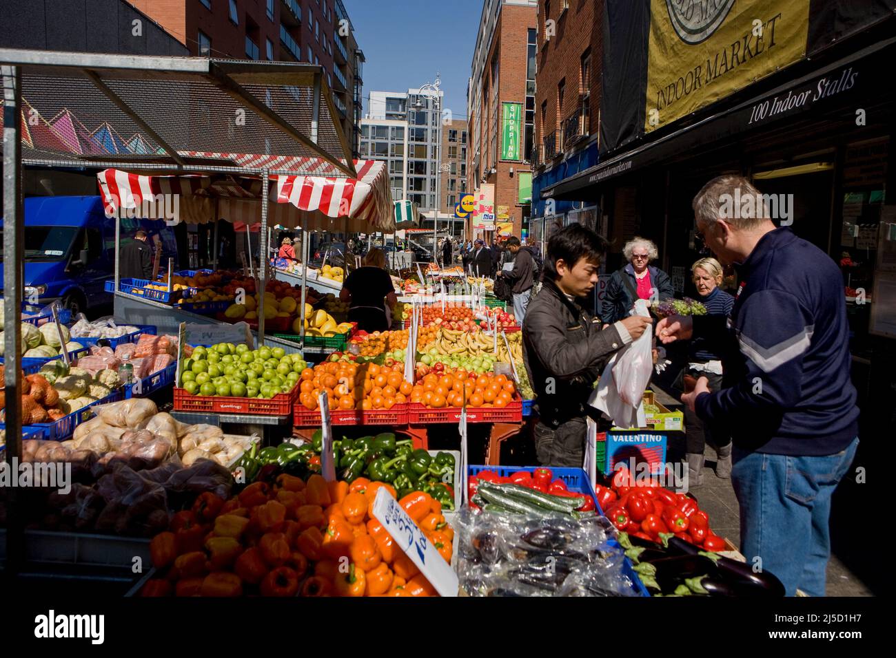 Moore Street Market in Dublin, Ireland Stock Photo