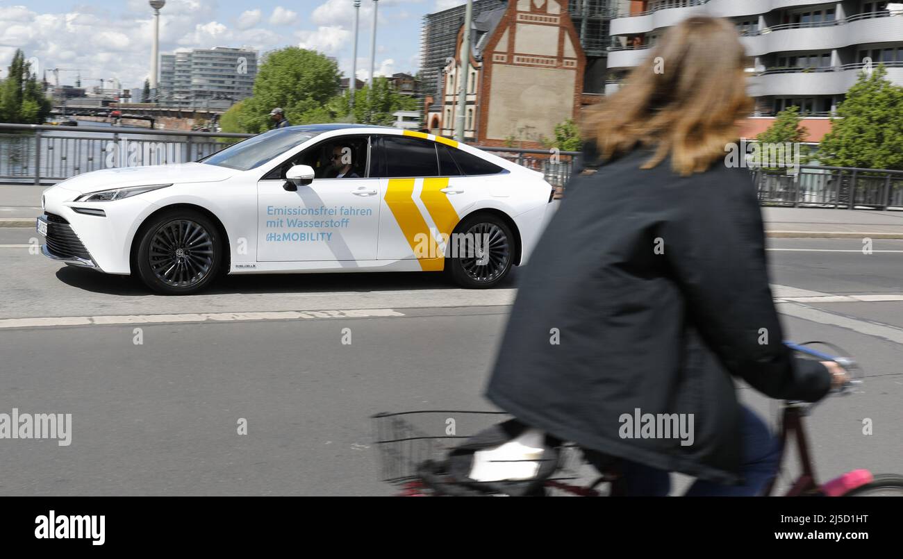 Berlin, 17.05.2021 - The Toyota Mirai, a vehicle with fuel cell technology, Fuelcell, on the road. [automated translation] Stock Photo