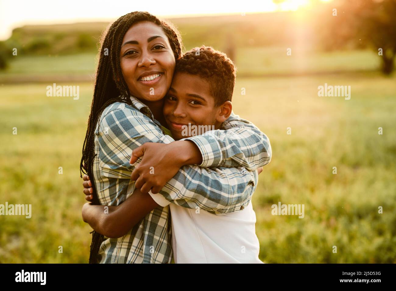 Black mother with her son hi-res stock photography and images - Alamy