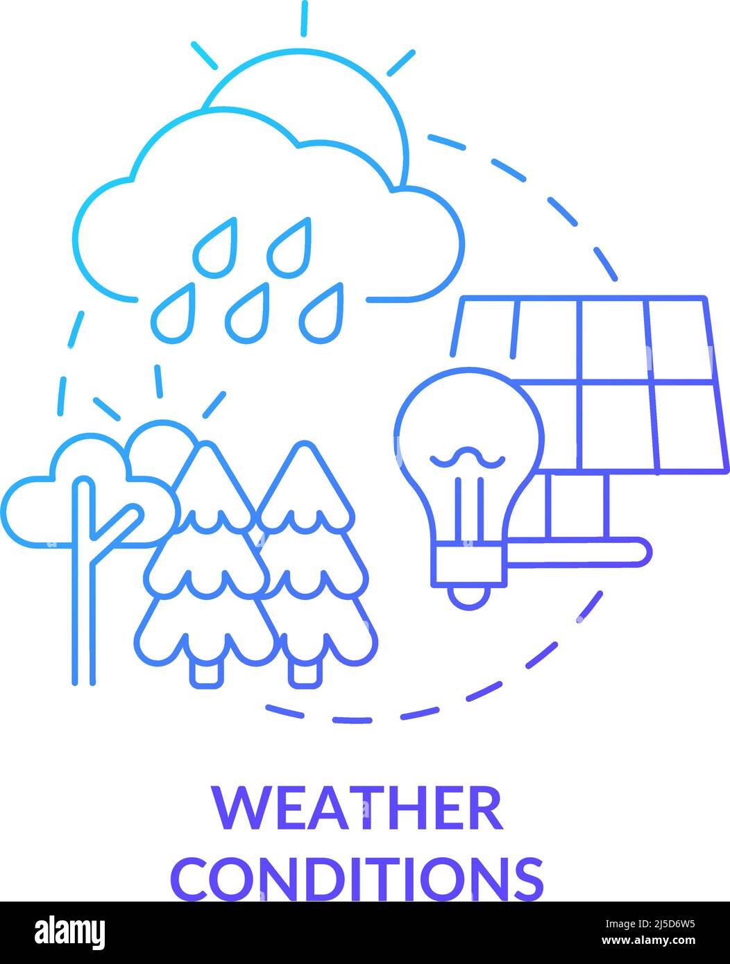 Weather conditions blue gradient concept icon Stock Vector