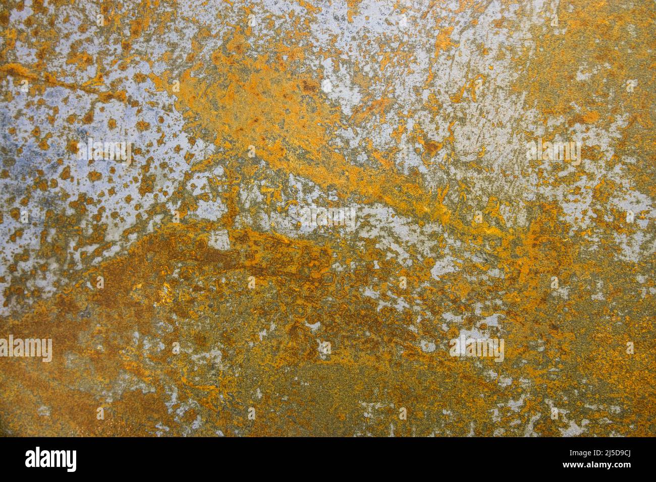 Rusty metal with corrosion and deep crack on the texture of the surface Stock Photo